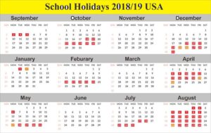 school holidays 2019