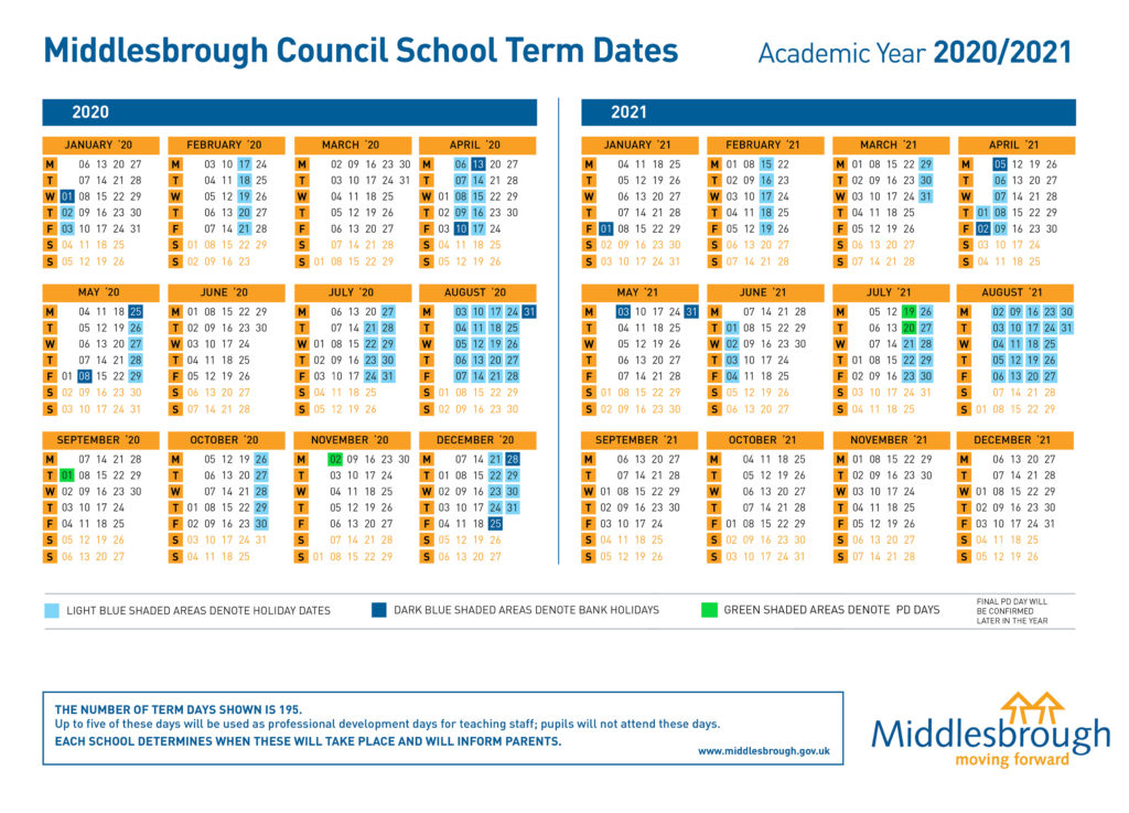 School term dates 2020/2021 - Middlesbrough Council