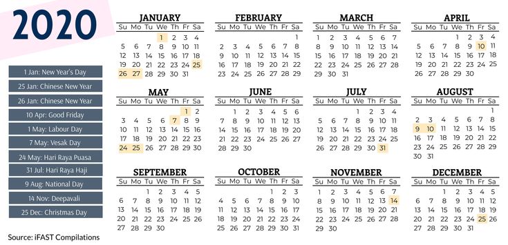 singapore school calendar 2020